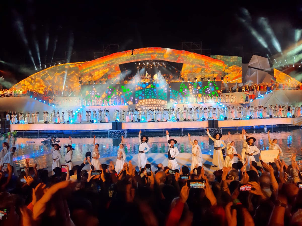 Acto Central 2022 at the Frank Romero Day Greek Theater during Argentina's Fiesta Nacional de la Vendimia in Mendoza